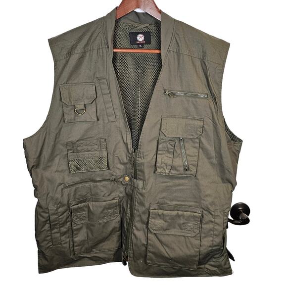 ROTHCO Concealed Carry Vest Tactical Olive Green Multi-Pocket XL Cargo Vest NEW - Picture 1 of 8